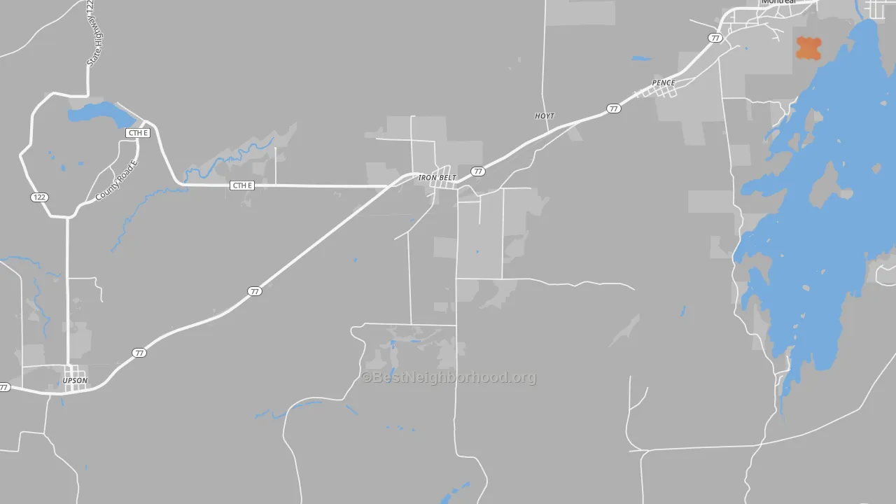 Bike Grade map of 54536, WI