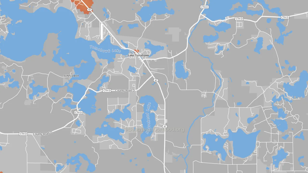 Bike Grade map of 54539, WI