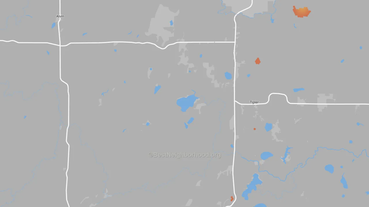 Bike Grade map of 54542, WI