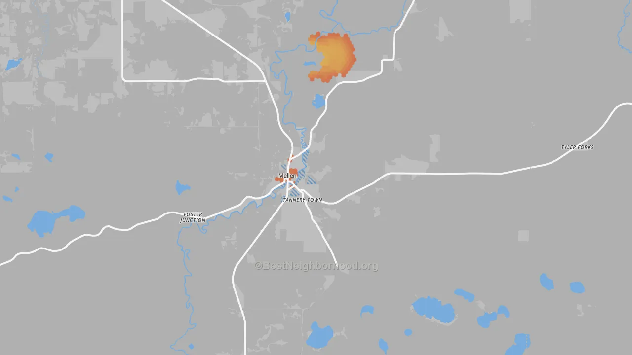 Bike Grade map of 54546, WI