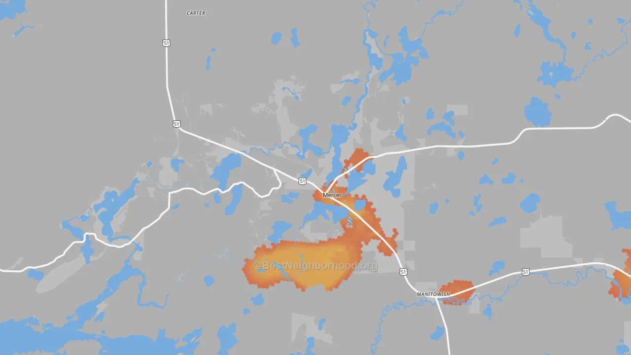 Bike Grade map of 54547, WI