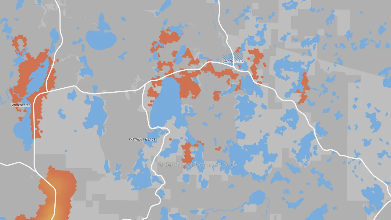 Bike Grade map of 54557, WI