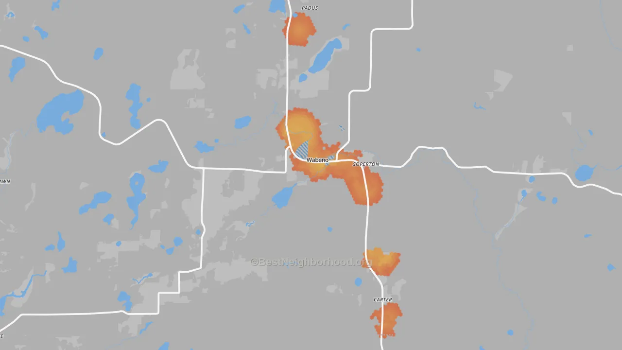 Bike Grade map of 54566, WI