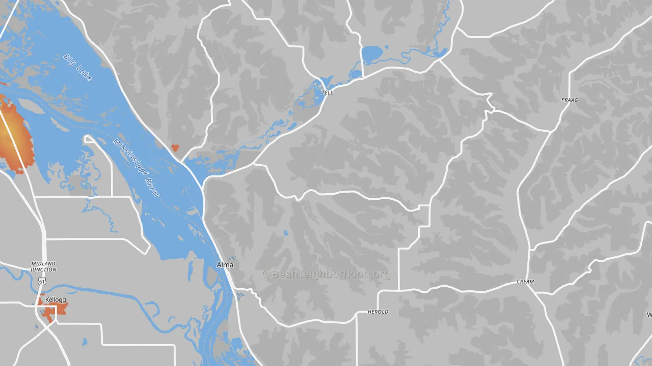 Bike Grade map of 54610, WI