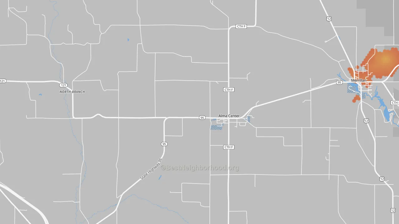 Bike Grade map of 54611, WI