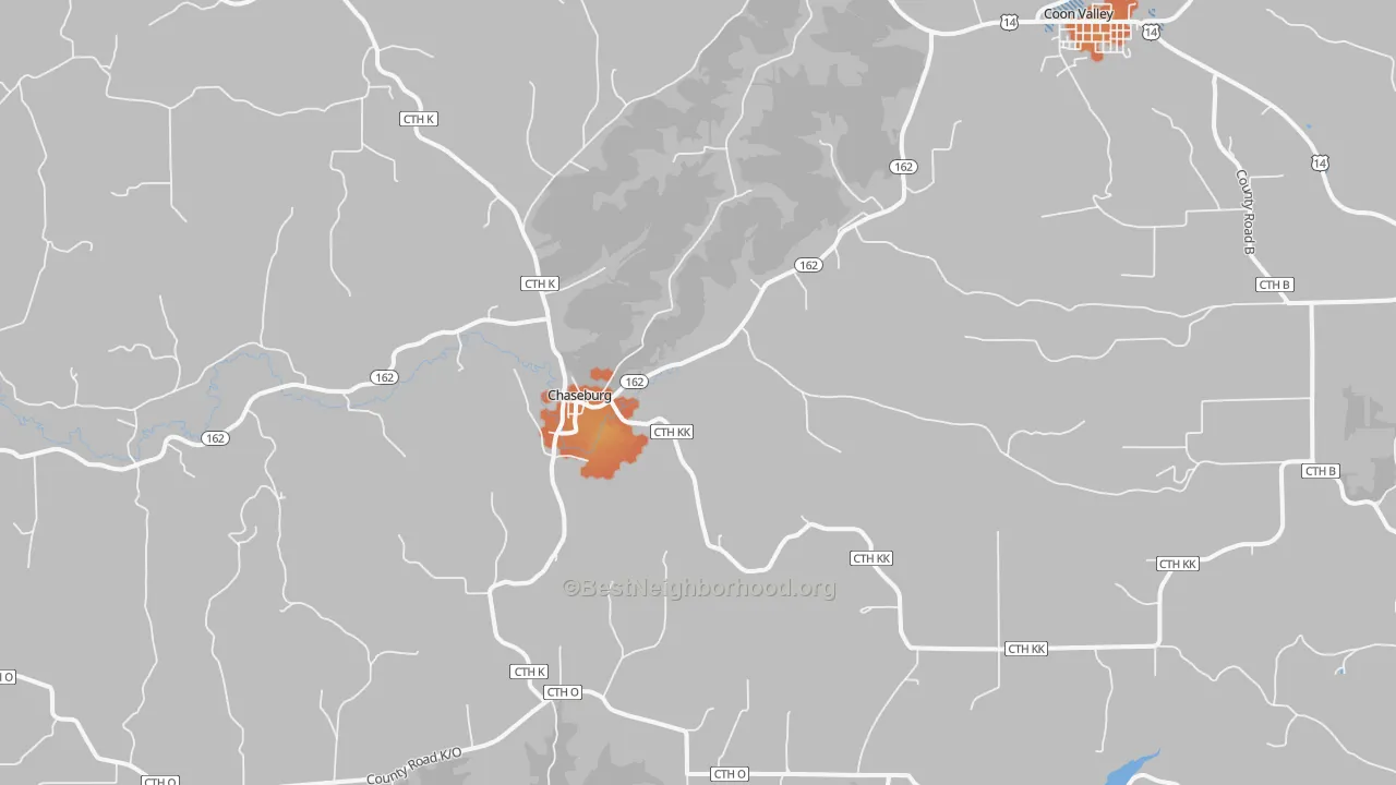 Bike Grade map of 54621, WI