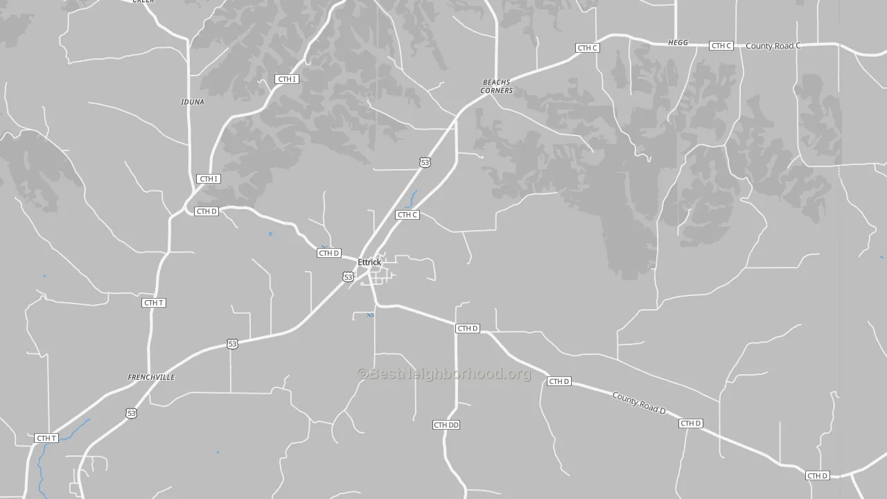 Bike Grade map of 54627, WI