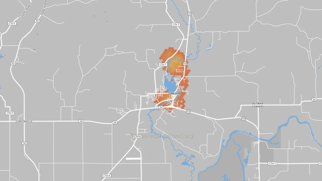 Bike Grade map of 54630, WI