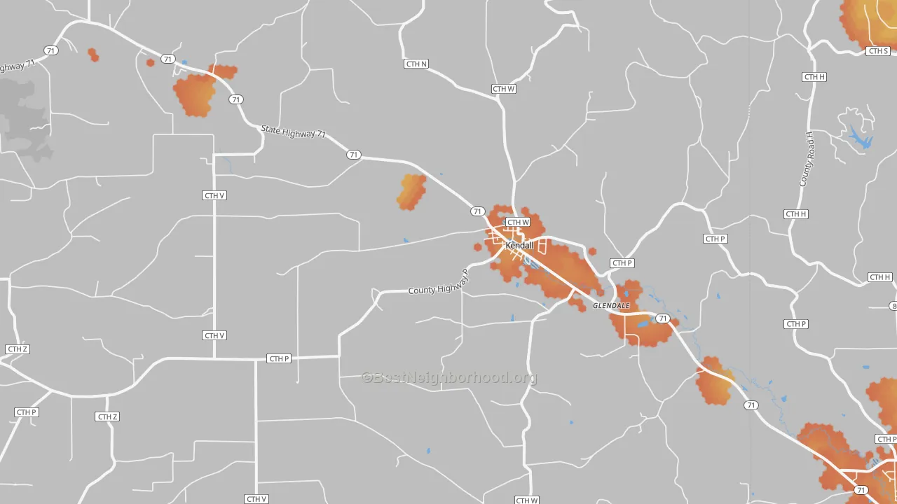 Bike Grade map of 54638, WI