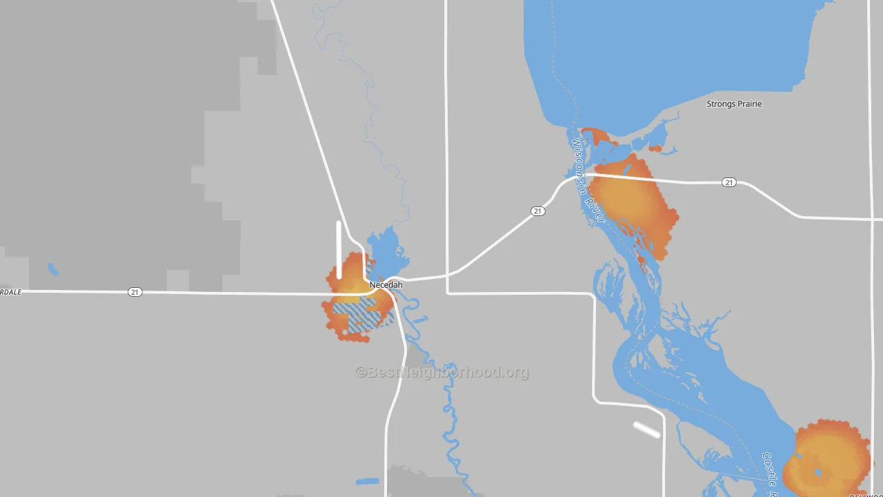 Bike Grade map of 54646, WI