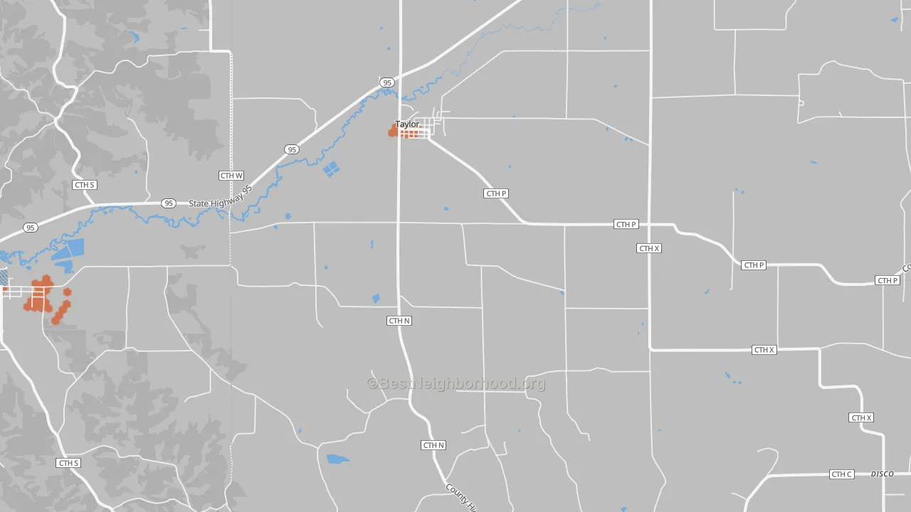 Bike Grade map of 54659, WI
