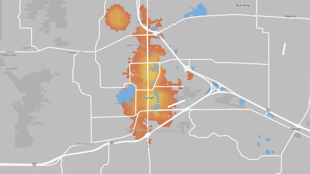 Bike Grade map of 54660, WI