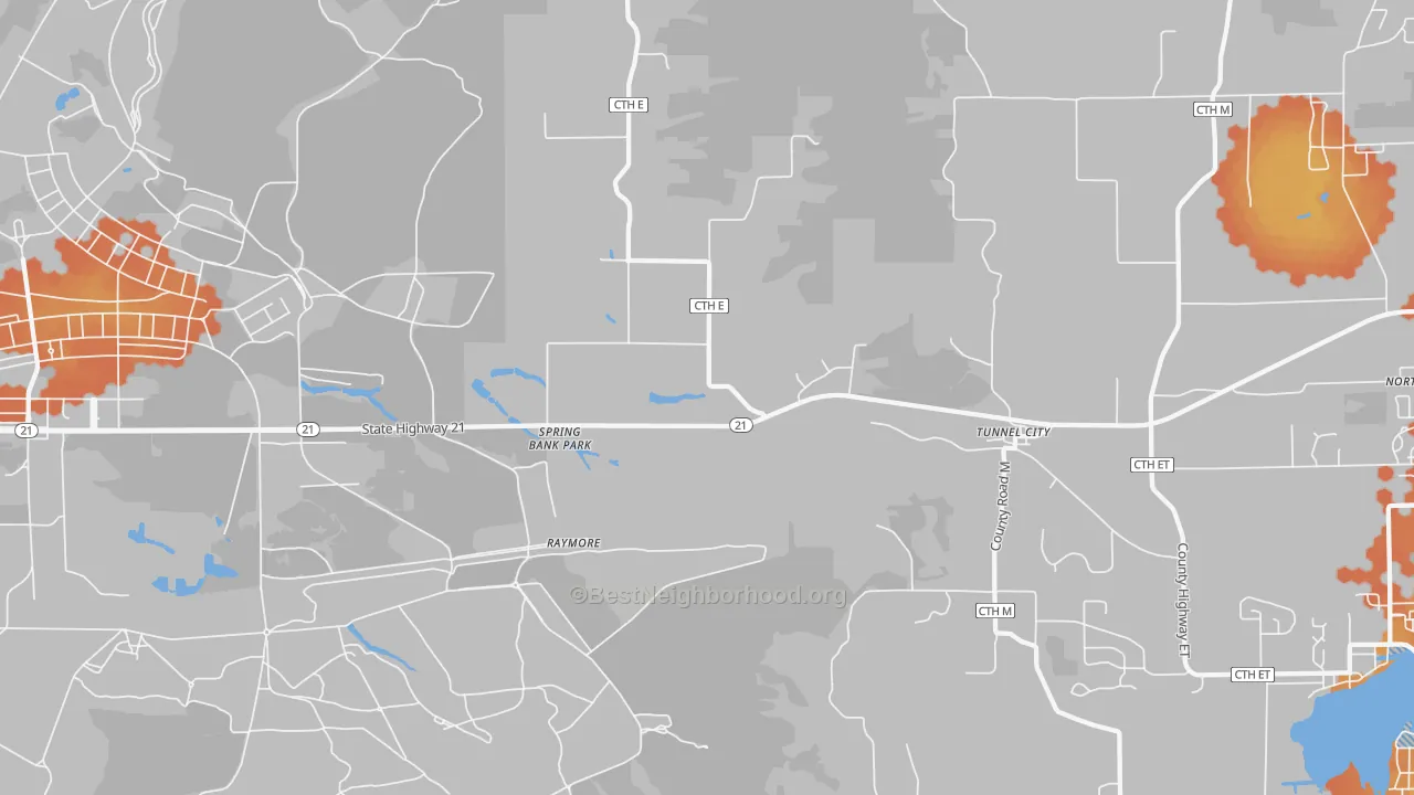 Bike Grade map of 54662, WI