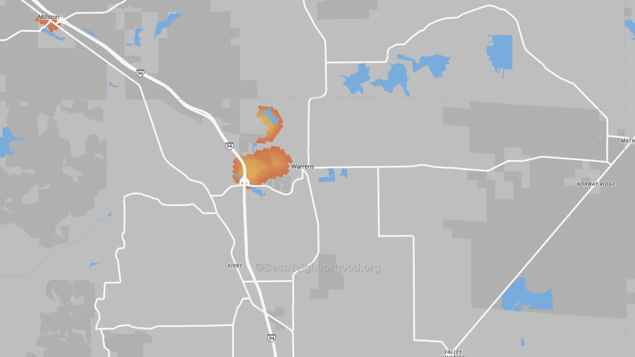 Bike Grade map of 54666, WI