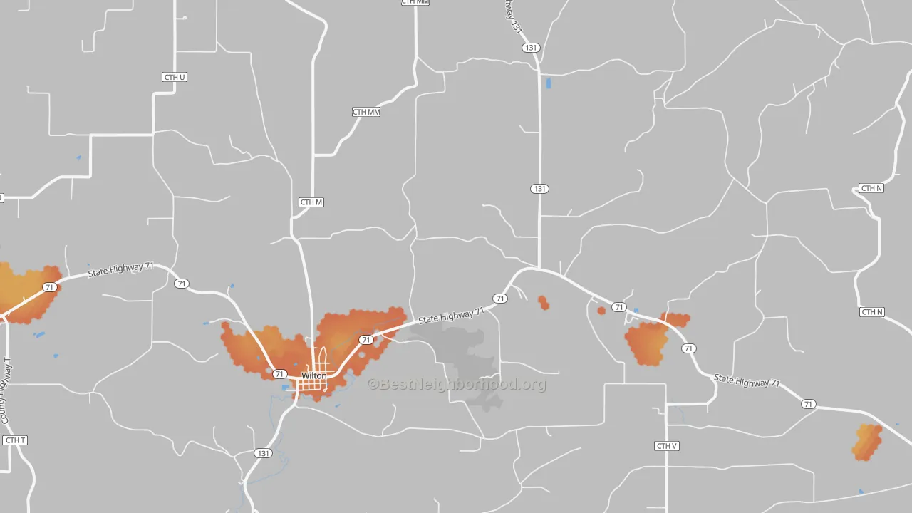 Bike Grade map of 54670, WI