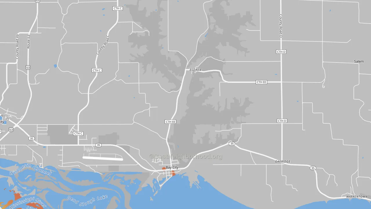 Bike Grade map of 54723, WI