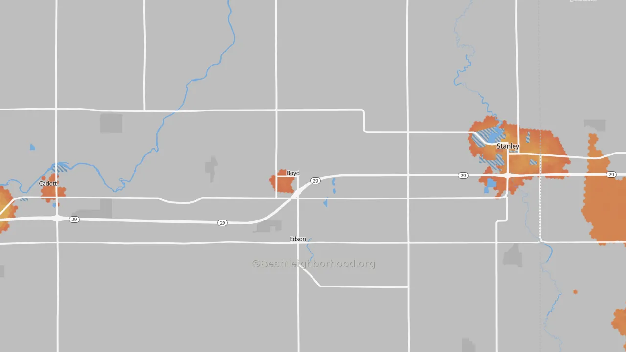 Bike Grade map of 54726, WI