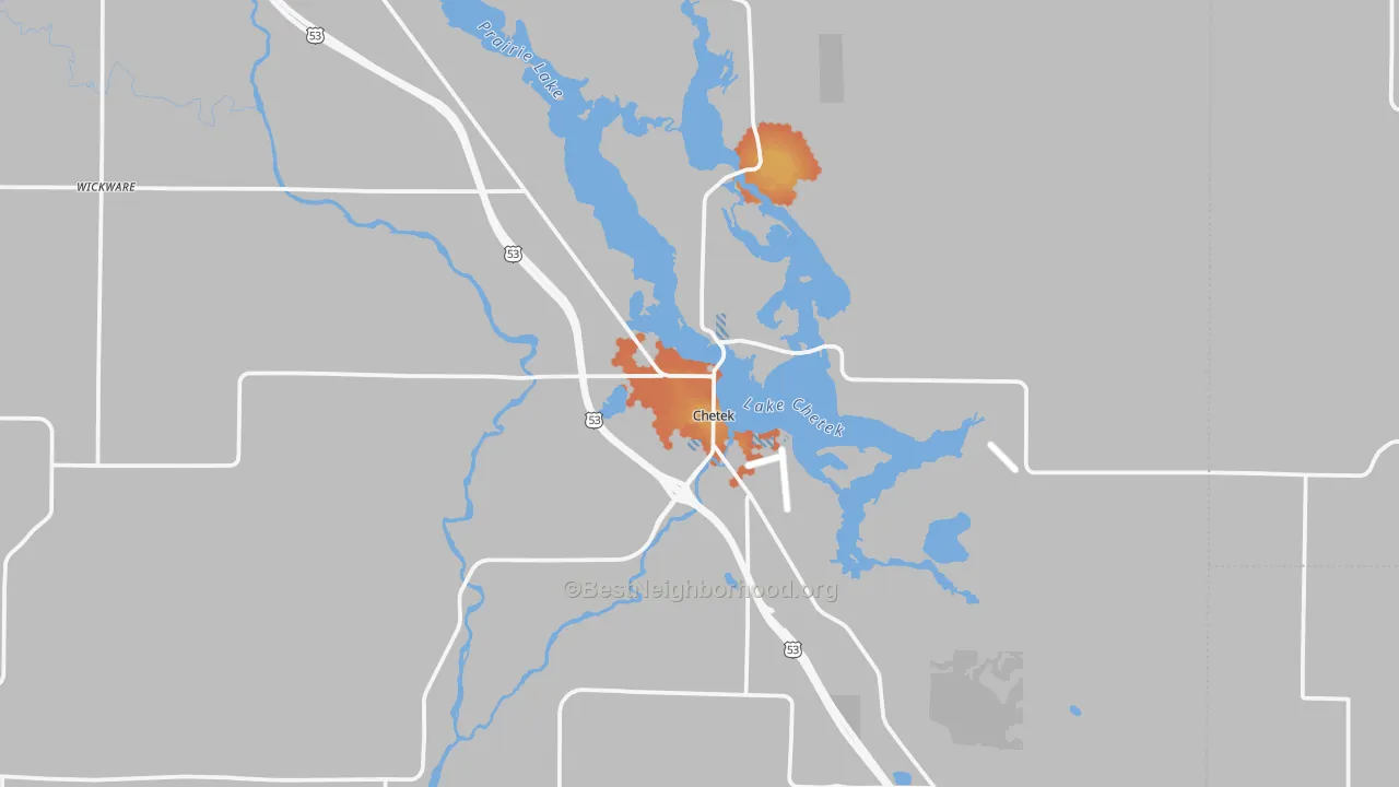 Bike Grade map of 54728, WI