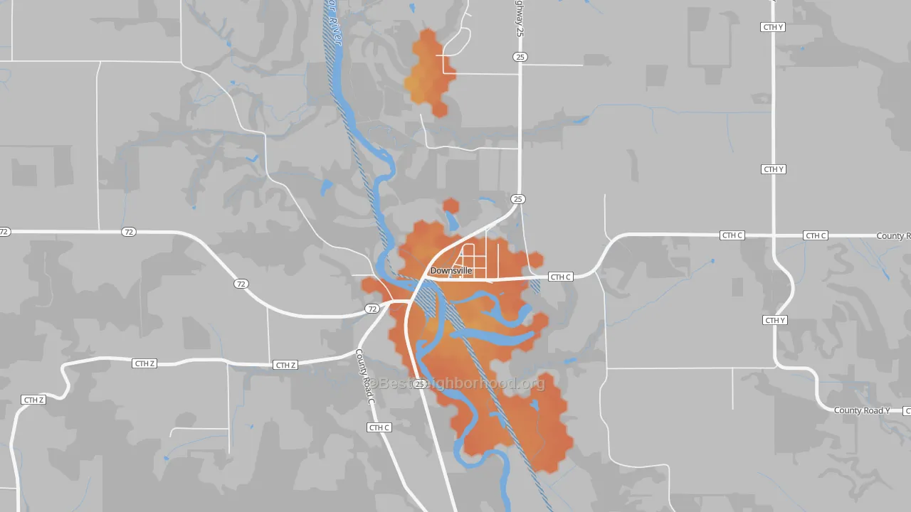 Bike Grade map of 54735, WI