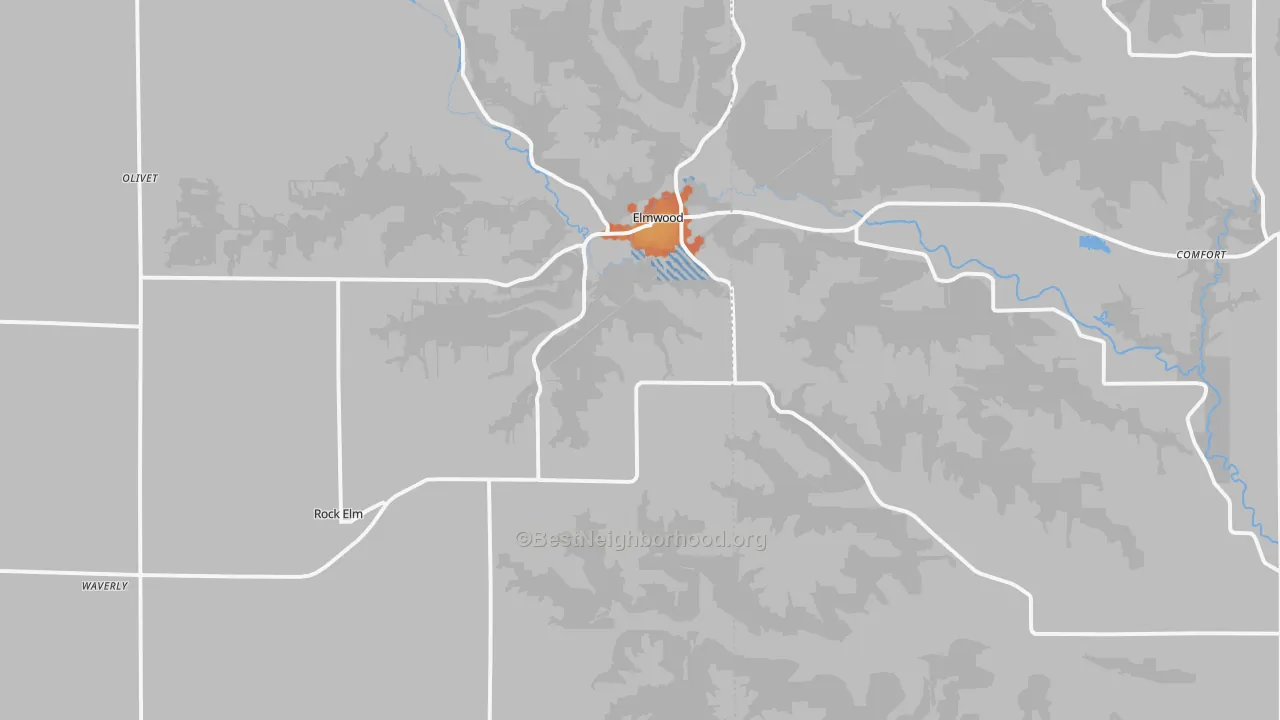 Bike Grade map of 54740, WI