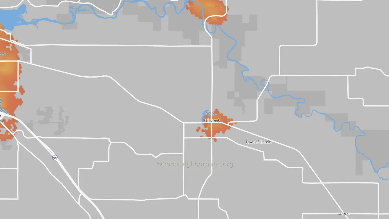 Bike Grade map of 54742, WI