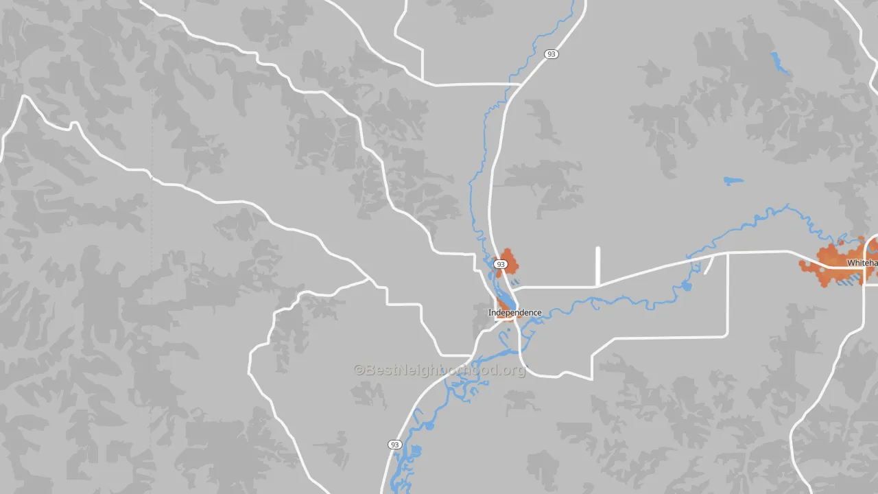 Bike Grade map of 54747, WI