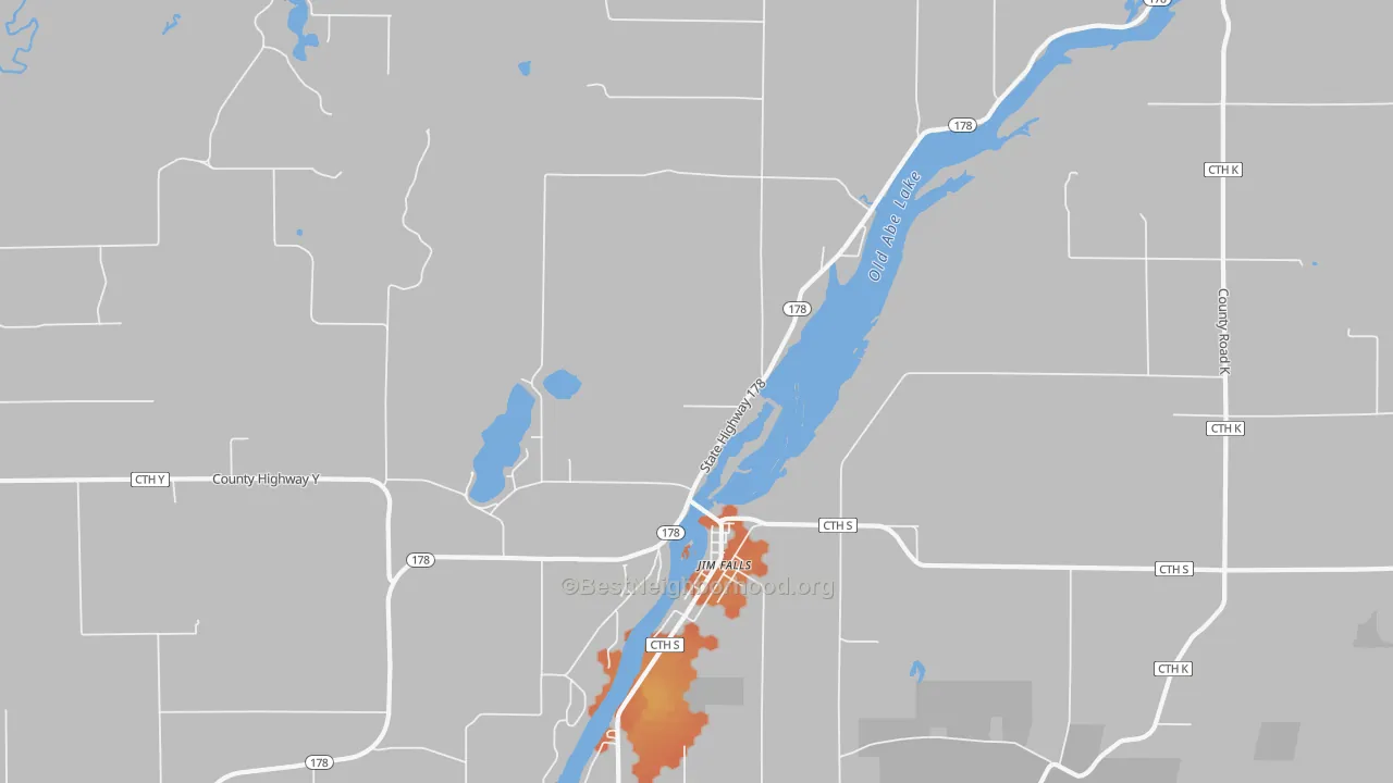 Bike Grade map of 54748, WI