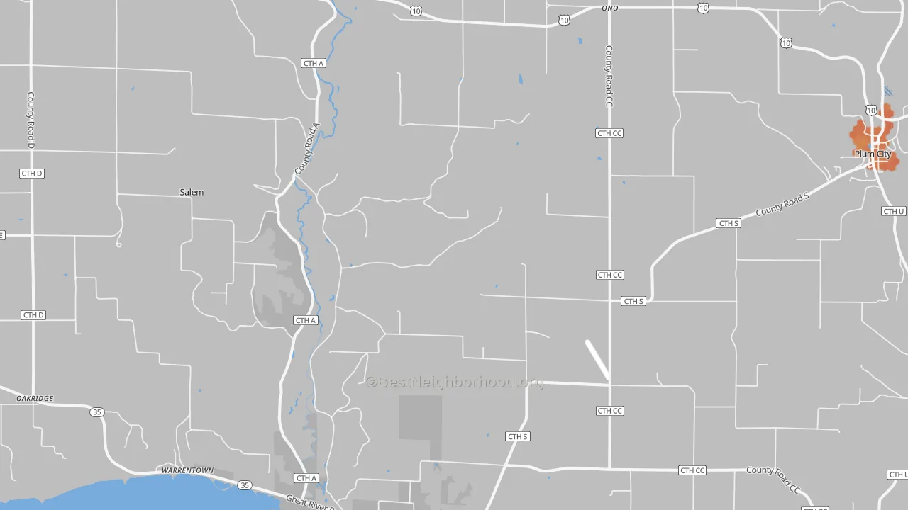 Bike Grade map of 54750, WI