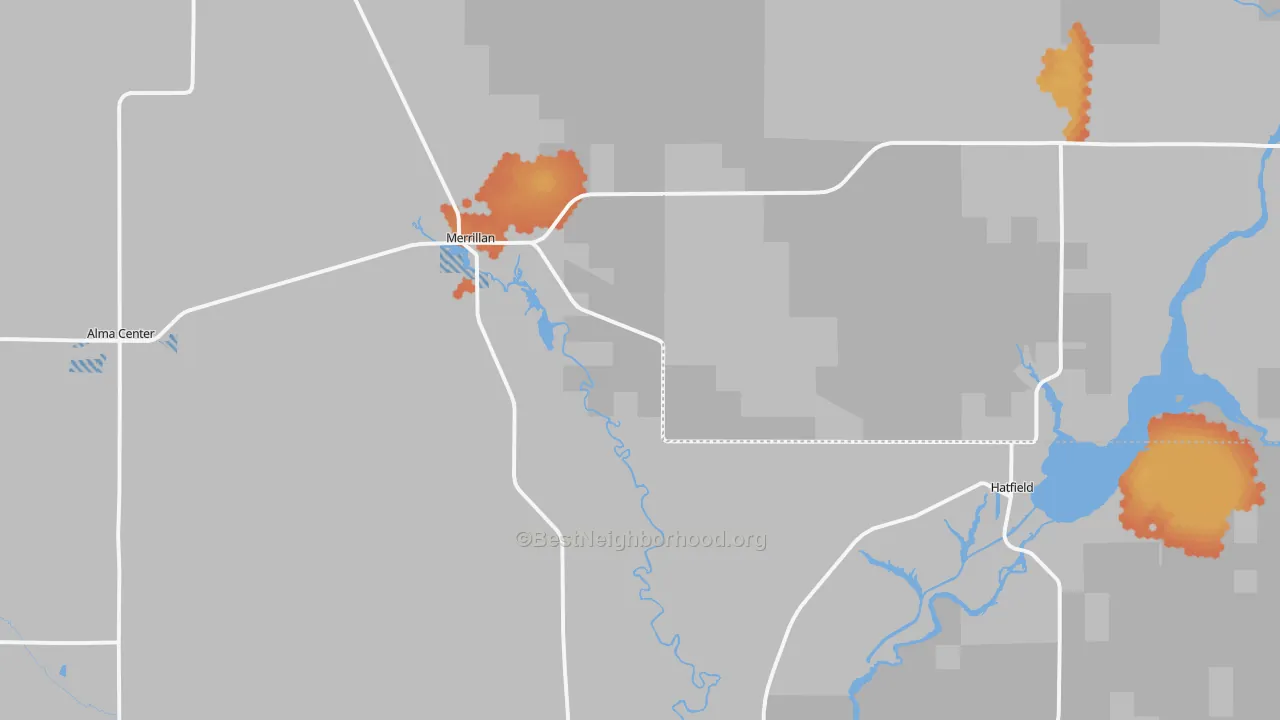 Bike Grade map of 54754, WI