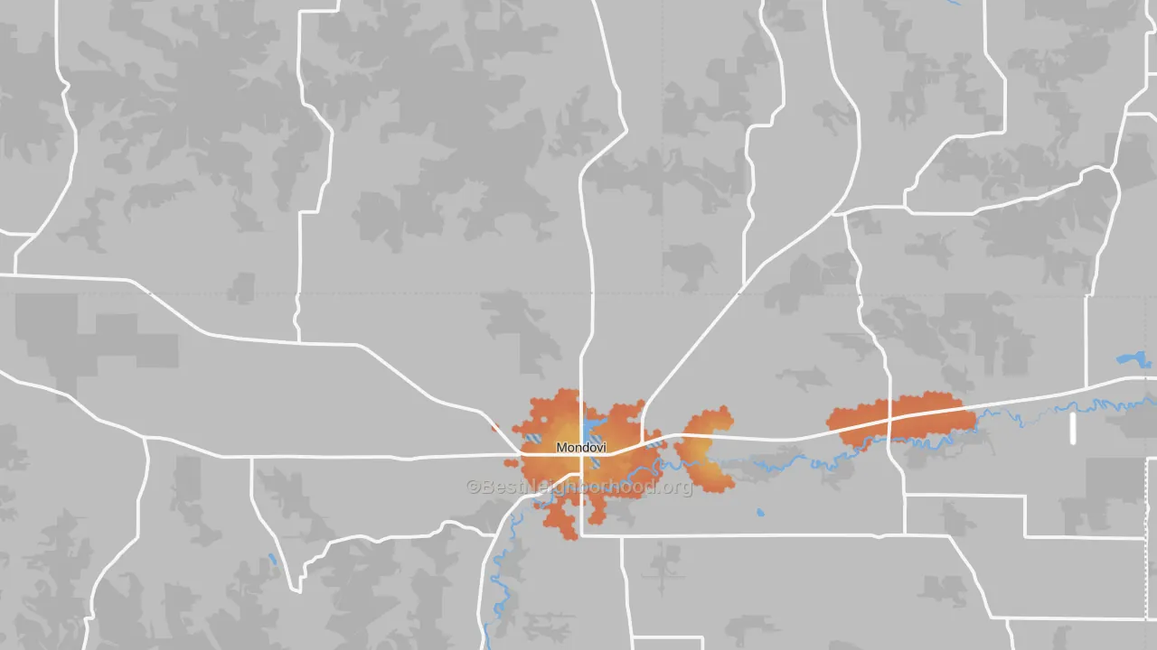 Bike Grade map of 54755, WI