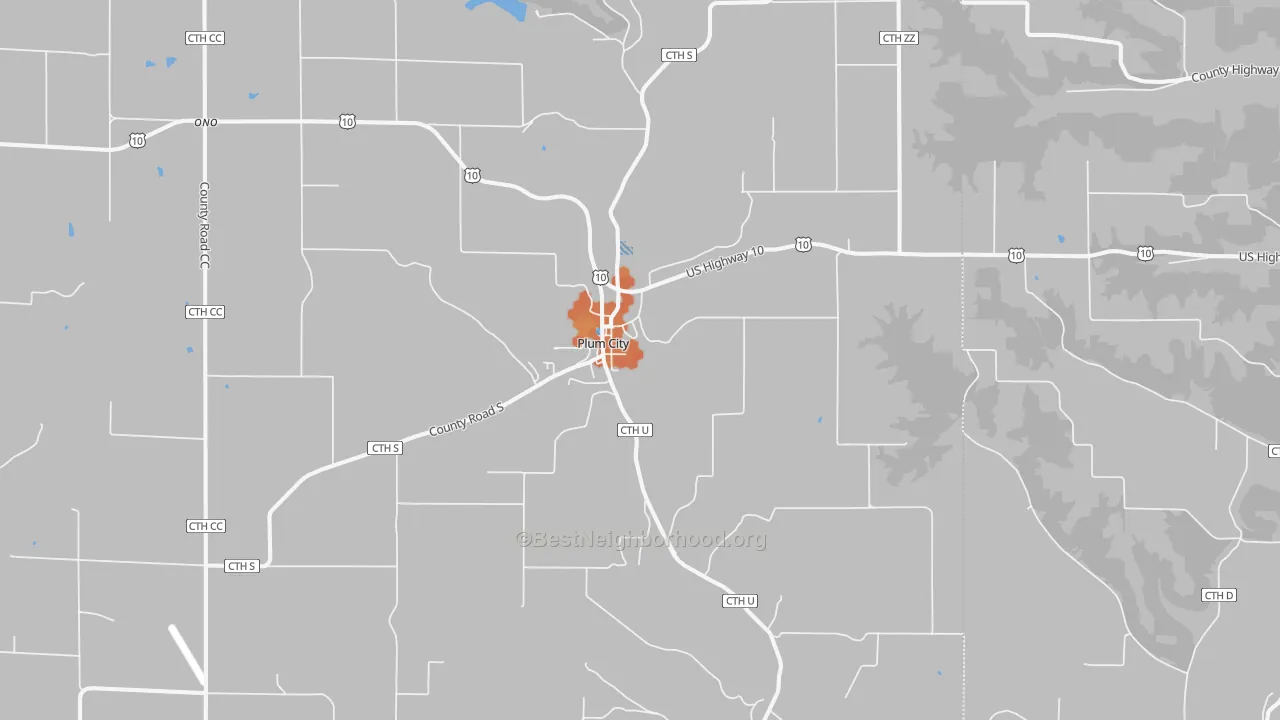 Bike Grade map of 54761, WI