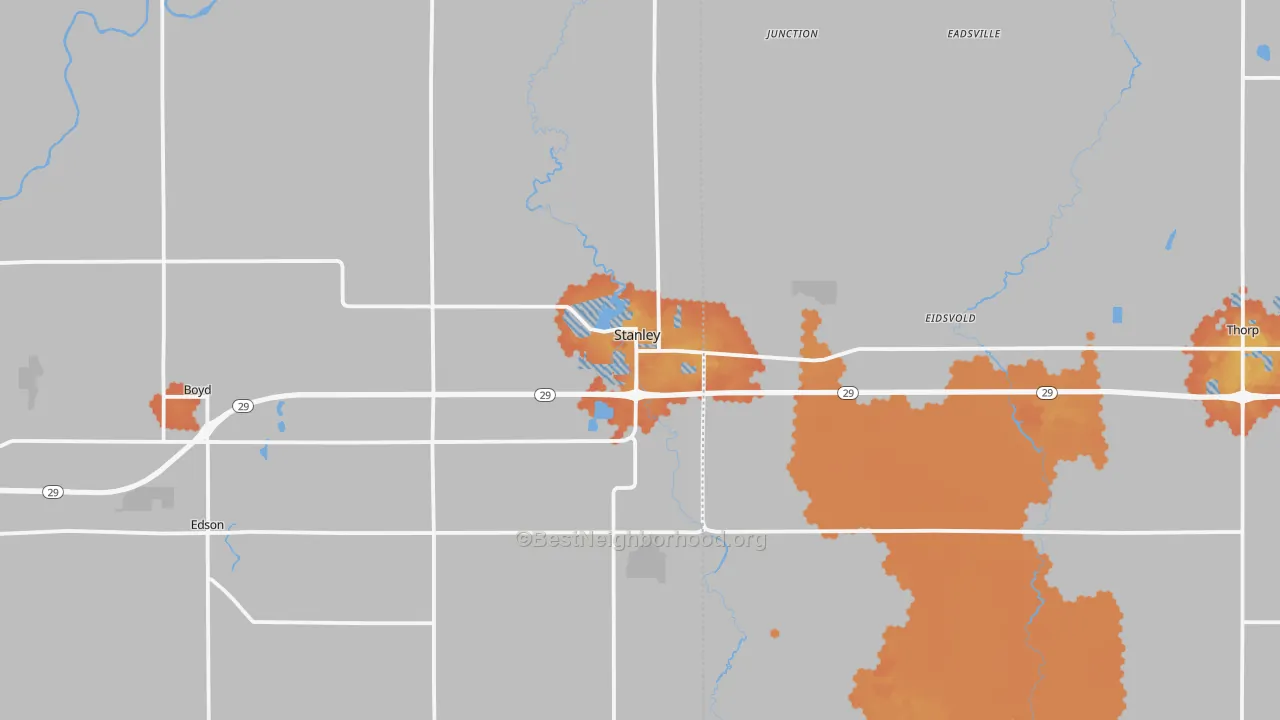 Bike Grade map of 54768, WI