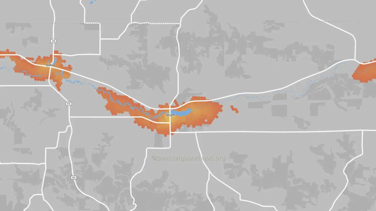 Bike Grade map of 54770, WI