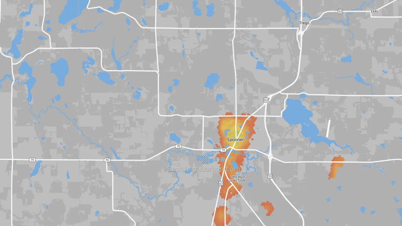 Bike Grade map of 54801, WI