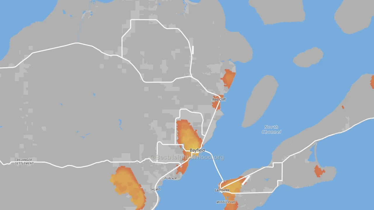 Bike Grade map of 54814, WI