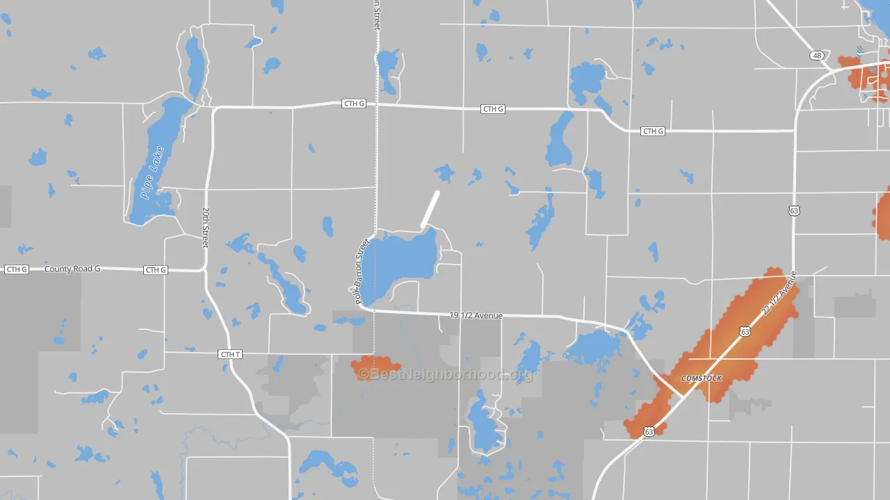 Bike Grade map of 54826, WI