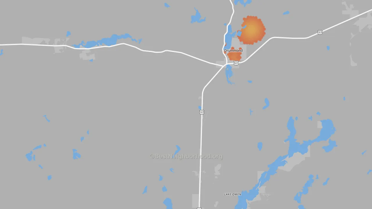 Bike Grade map of 54832, WI