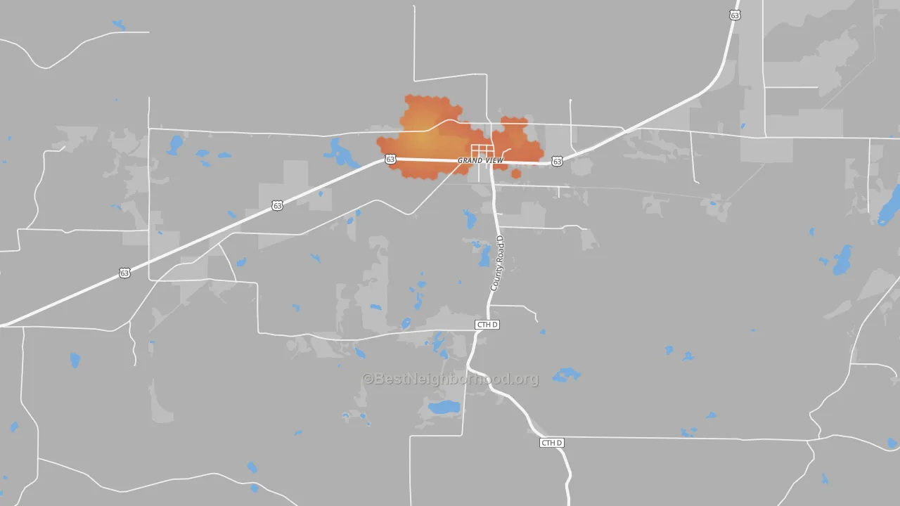 Bike Grade map of 54839, WI