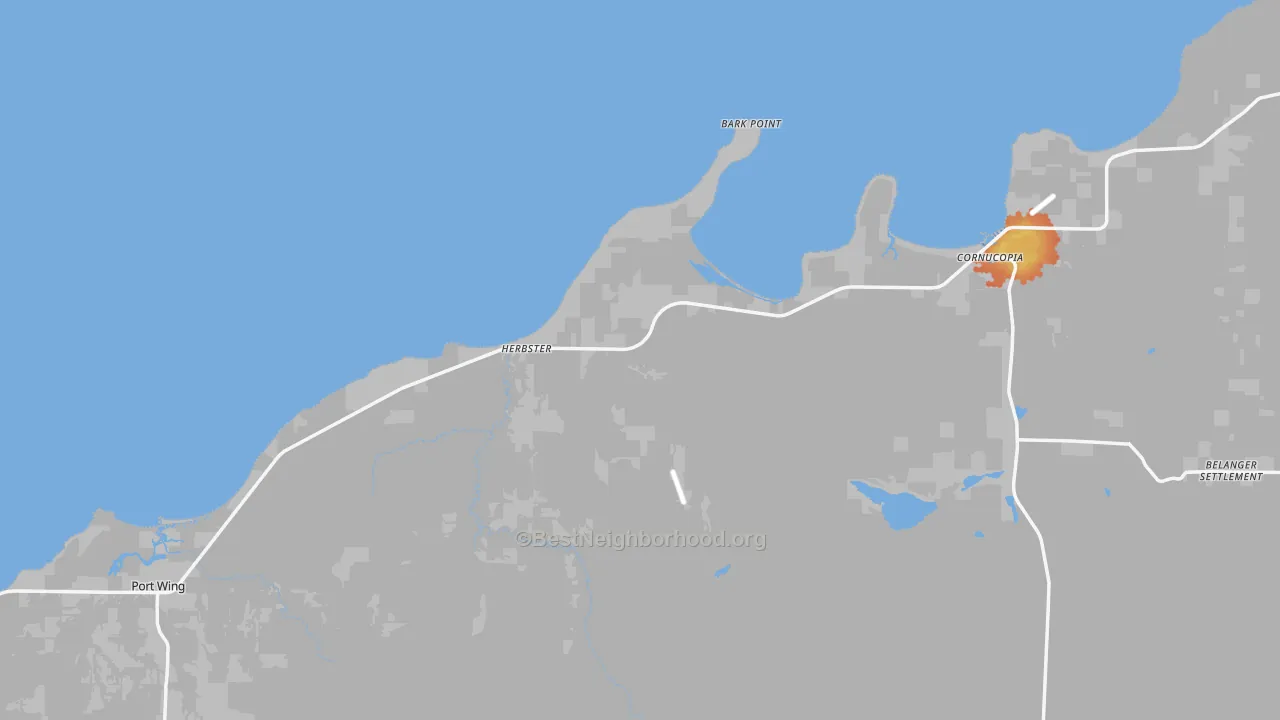 Bike Grade map of 54844, WI
