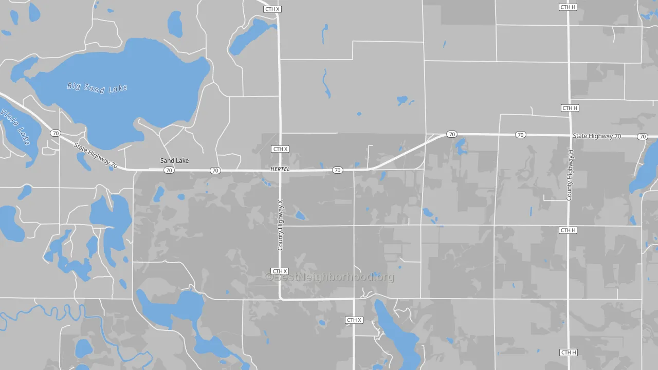 Bike Grade map of 54845, WI