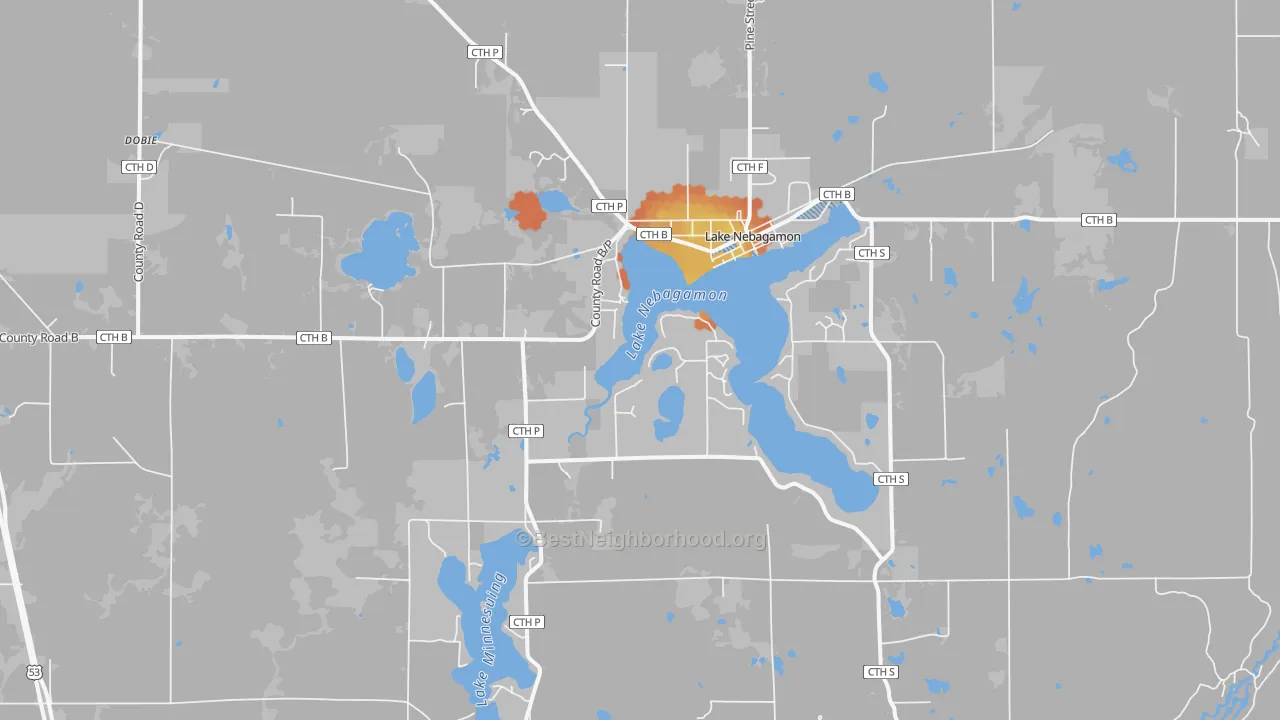 Bike Grade map of 54849, WI