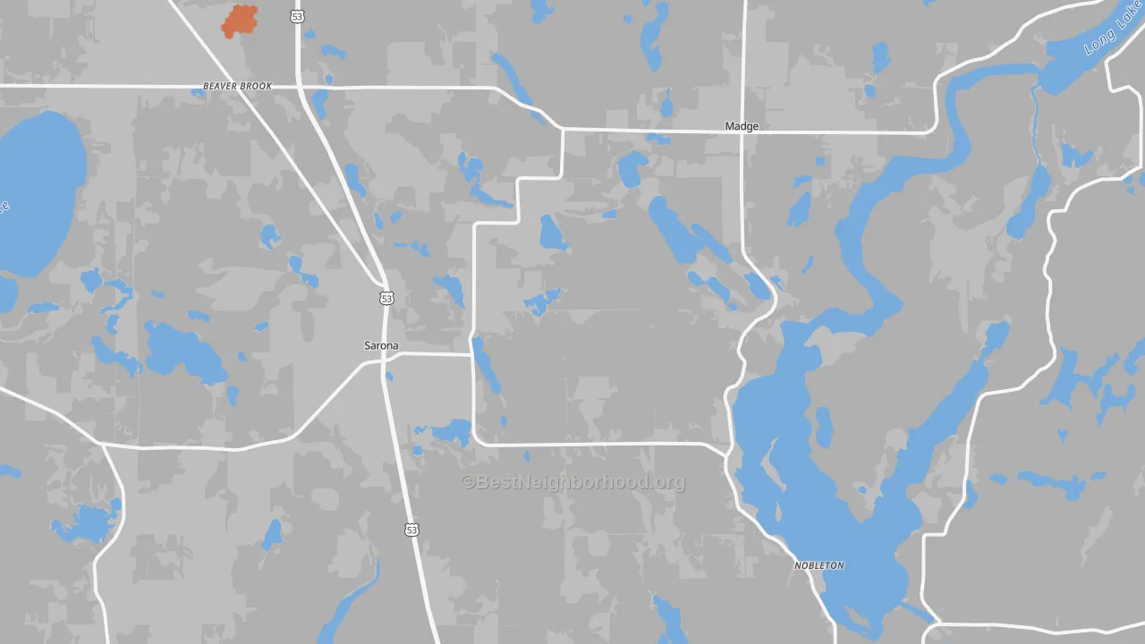 Bike Grade map of 54870, WI