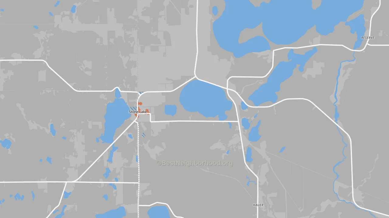 Bike Grade map of 54876, WI