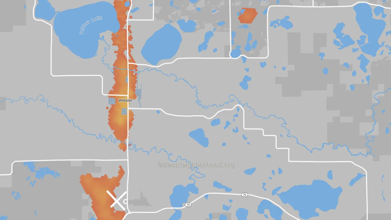 Bike Grade map of 54893, WI