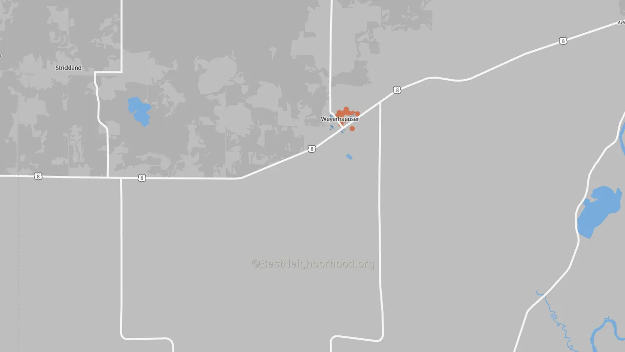 Bike Grade map of 54895, WI