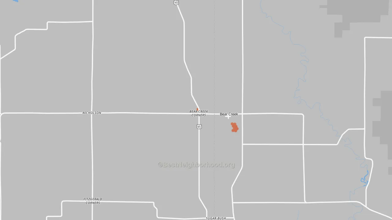 Bike Grade map of 54922, WI