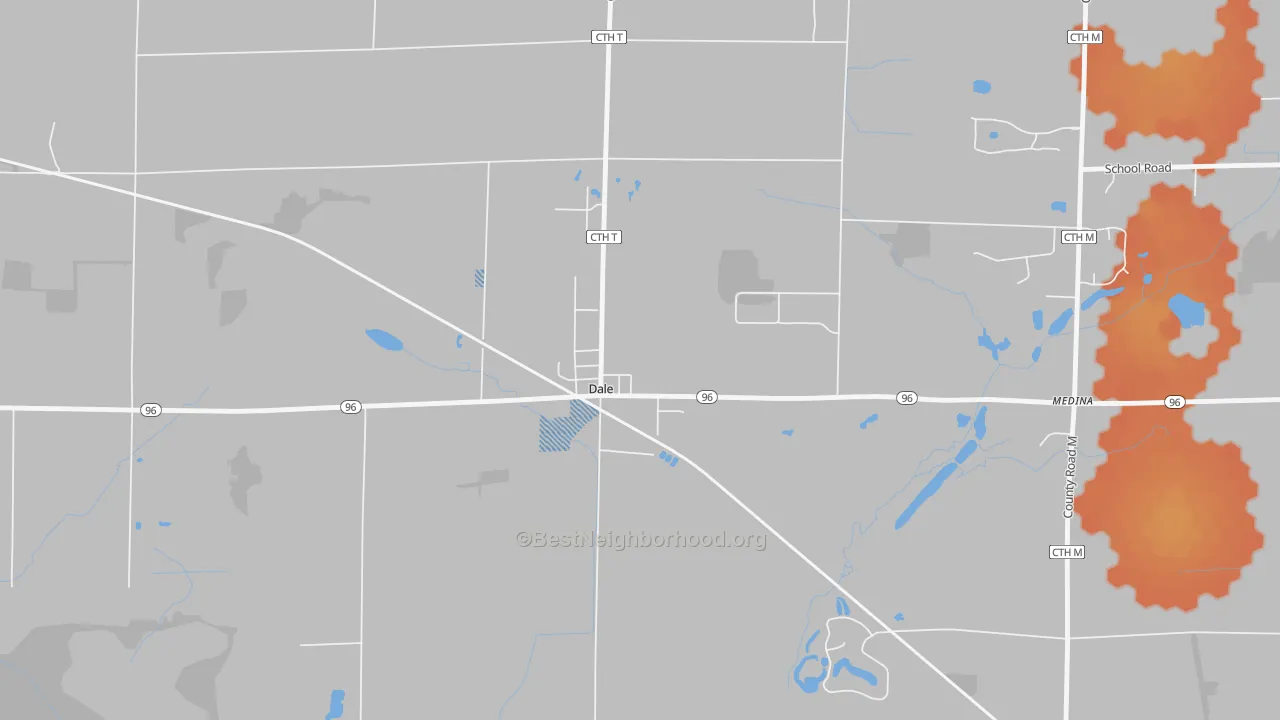 Bike Grade map of 54931, WI