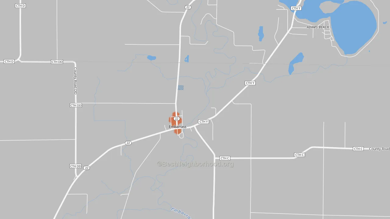 Bike Grade map of 54933, WI