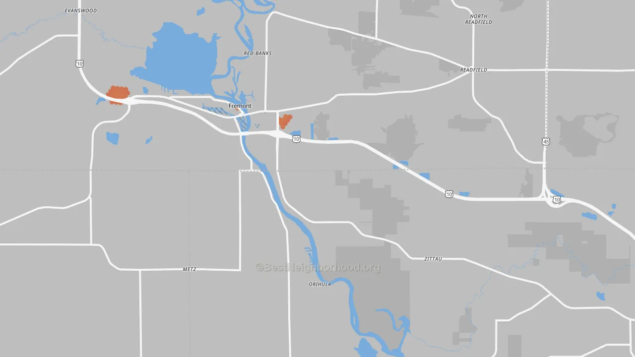 Bike Grade map of 54940, WI
