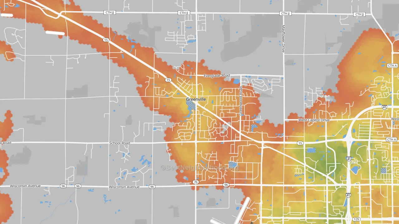 Bike Grade map of 54942, WI